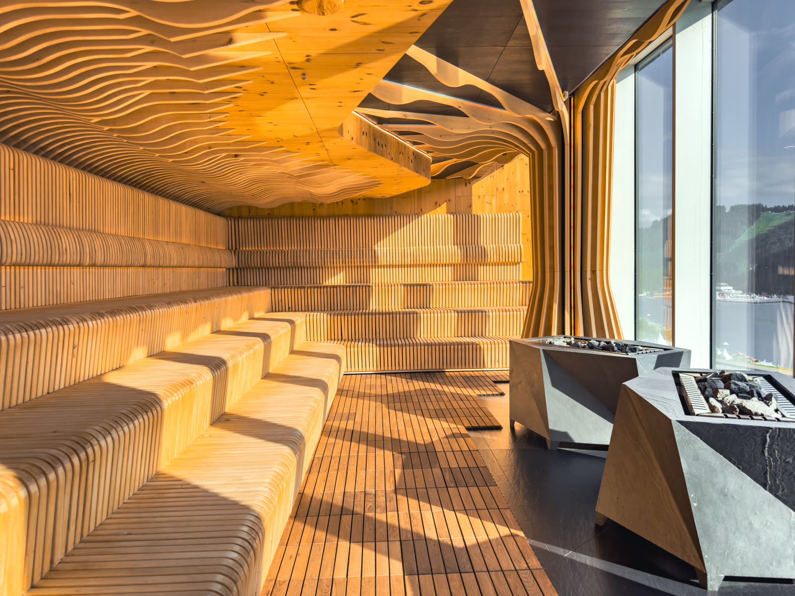 Infrared sauna interior